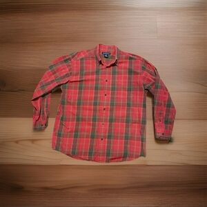 Hathaways Red And Green Plaid Long Sleeved Shirt